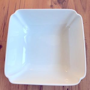 Everyday Serving Bowl White Square Stoneware